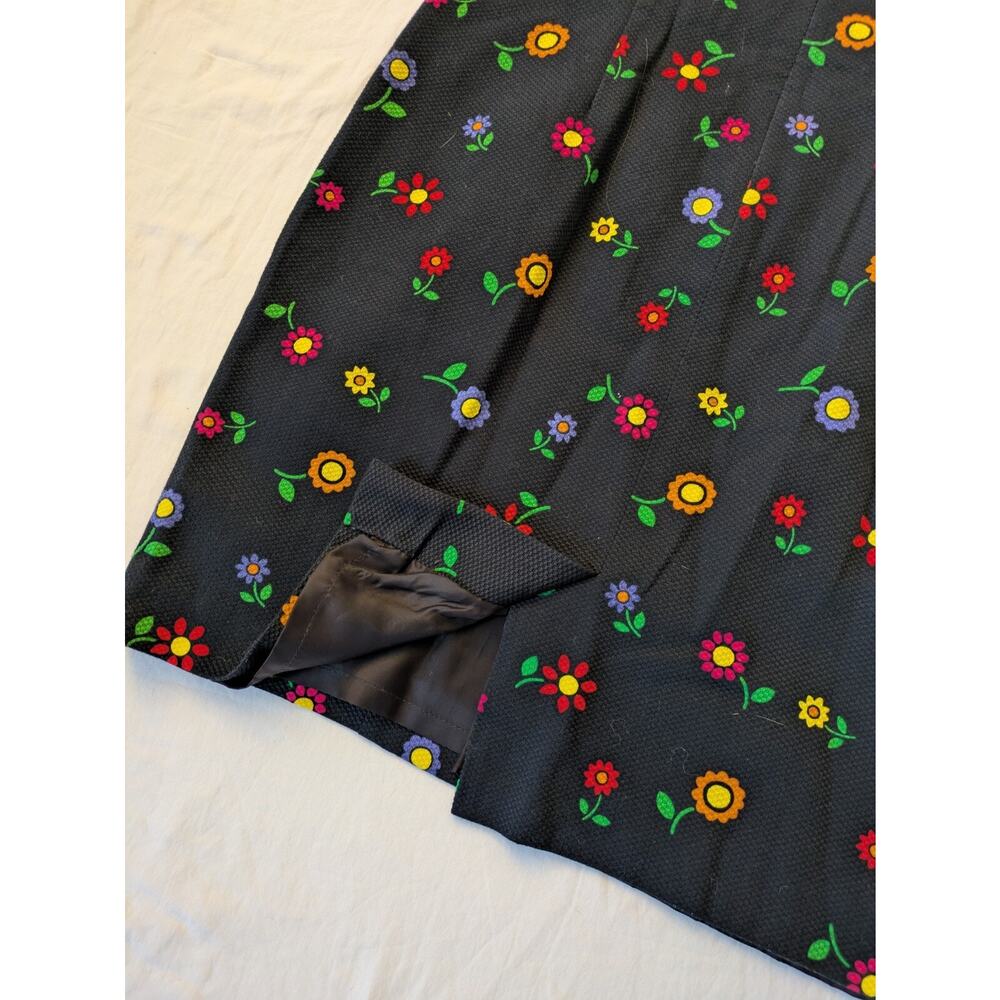 Vintage 90s Y2K Donna Ricco Retro Floral Sheath Dress Daisy Keyhole Back 12 HTF - Picture 9 of 13